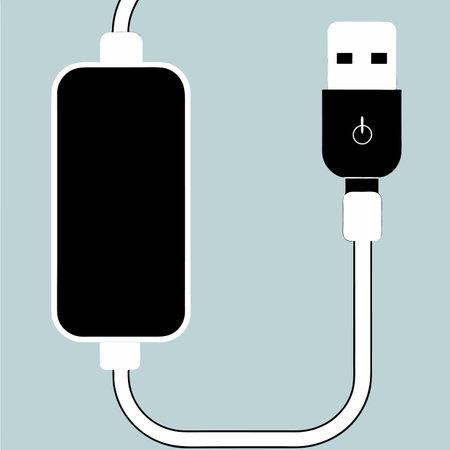 cell phone charging vector illustrationのイラスト素材
