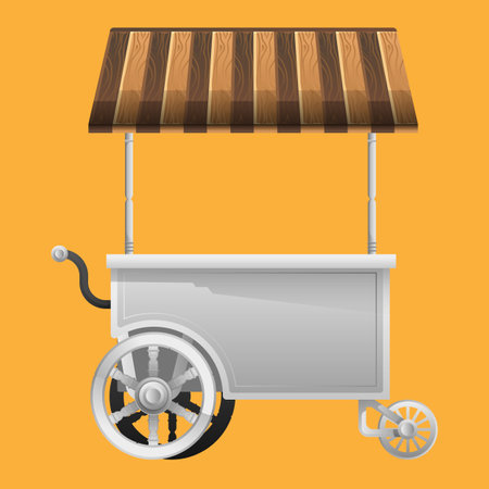 street food cart with canopyのイラスト素材