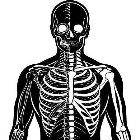 human skeleton in section vector illustrationのイラスト素材
