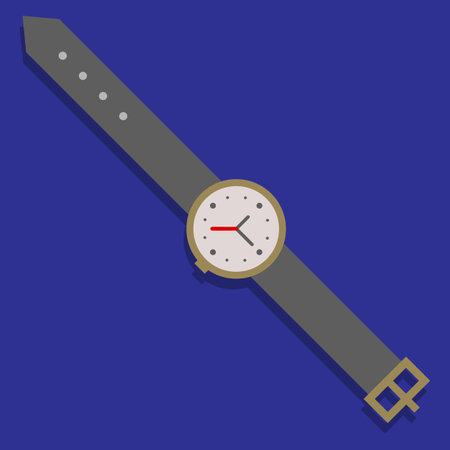 simple wrist watch with red handのイラスト素材