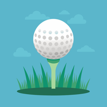 hite golf ball vector illustrationのイラスト素材