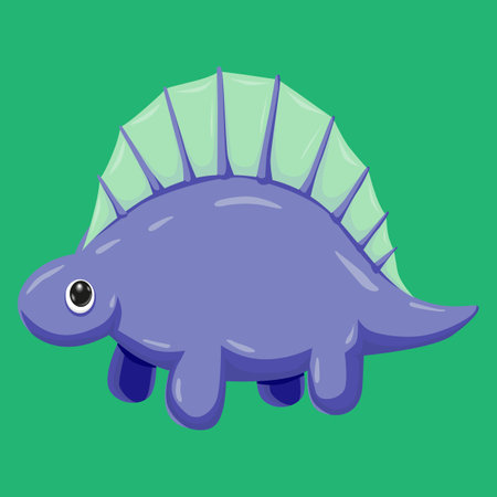 blue cute little dinosaur vector illustrationのイラスト素材