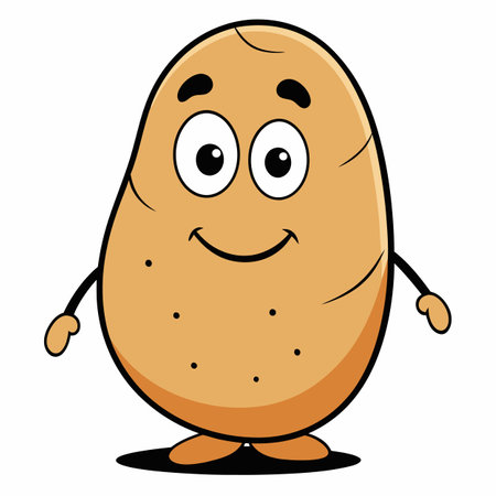 funny potato with eyes vector illustrationのイラスト素材
