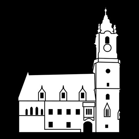 old town hall building vector illustrationのイラスト素材