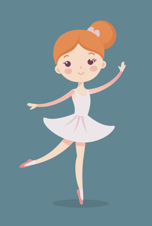 young ballerina with red hairのイラスト素材