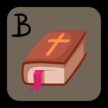 bible alphabet letter b vector illustrationのイラスト素材