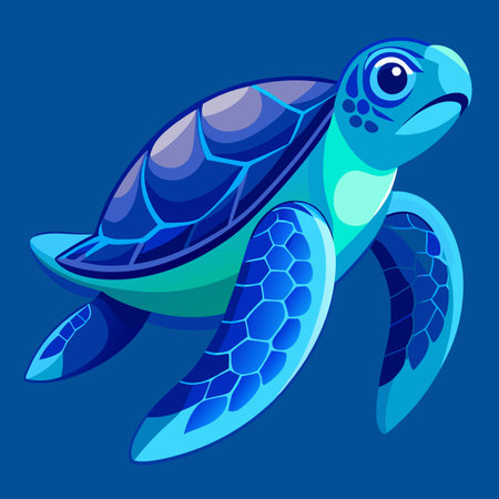 blue turtle in the sea vector illustrationのイラスト素材