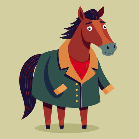 horse in coat vector illustrationのイラスト素材