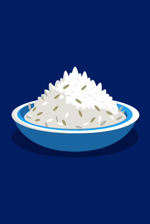 plate with rice vector illustrationのイラスト素材
