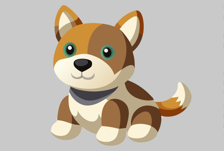 little brown puppy vector illustrationのイラスト素材