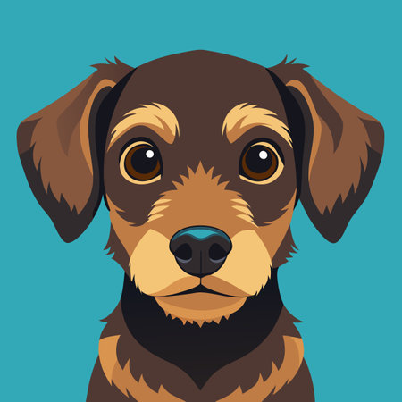 cute brown dog vector illustrationのイラスト素材