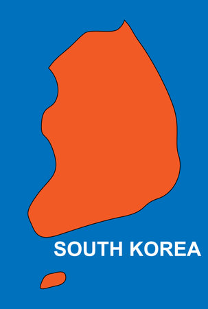 orange map of south koreaのイラスト素材