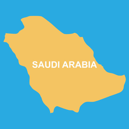 yellow map of Saudi Arabia vector illustrationのイラスト素材