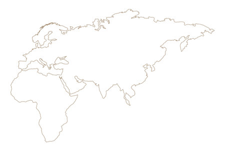 outline of eurasia and africaのイラスト素材