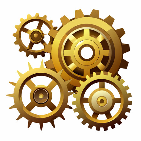 golden gears technology vector illustrationのイラスト素材