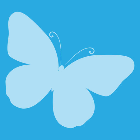blue simple butterfly vector illustrationのイラスト素材