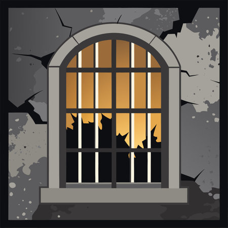 gray prison bars vector illustrationのイラスト素材