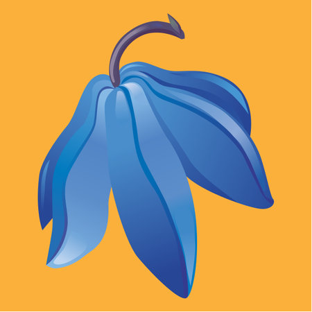 large bell flower on purple backgroundのイラスト素材