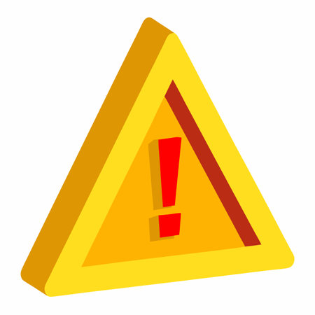 volumetric exclamation mark in a triangleのイラスト素材