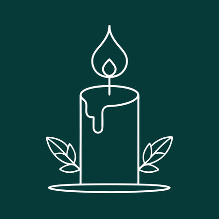 Continuous line drawing of candleのイラスト素材