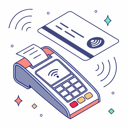 Digital Banking Icon Contactless Bank Card Illustration NFCのイラスト素材