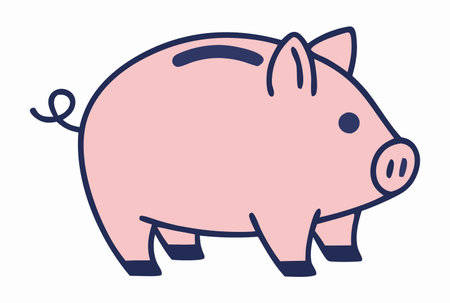 piggy bank in the form of a pink pig vector illustrationのイラスト素材