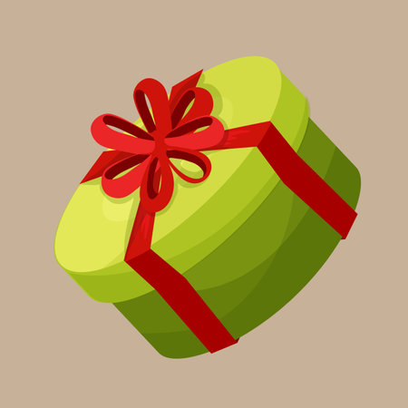 round green festive box vector illustrationのイラスト素材