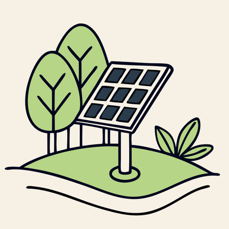 Solar battery as a symbol of ecologyのイラスト素材