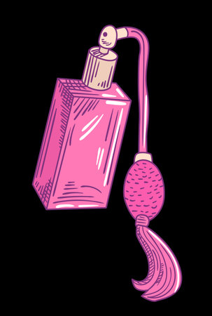 Purple perfume bottle vector illustrationのイラスト素材