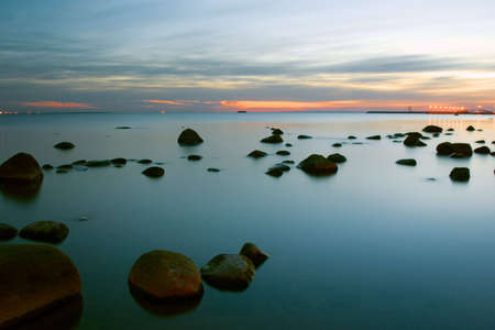 april evening. baltic sea.の写真素材