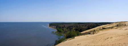 dunes and baltic sea near Nida, Lithuaniaの写真素材