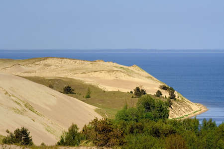 dunes and baltic sea near Nida, Lithuaniaの写真素材