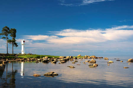lighthouse at baltic sea.の写真素材