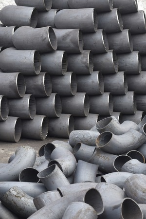 Pipes and bends steelの写真素材