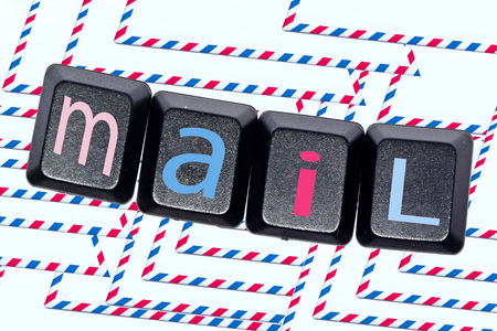 The word "mail" on your keyboard keys.の写真素材