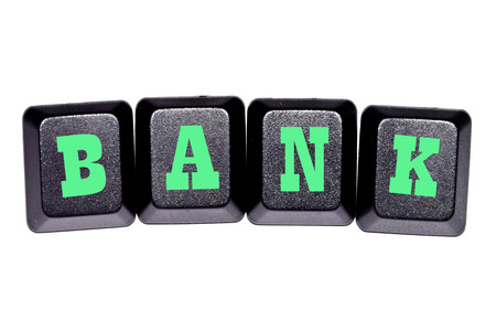 The word "bank" on your keyboard keys.の写真素材