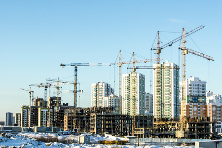 The construction of a new residential district of the cityの写真素材