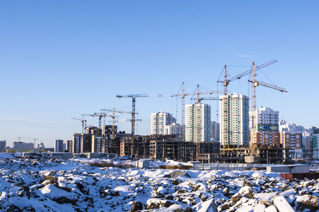 The construction of a new residential district of the cityの写真素材
