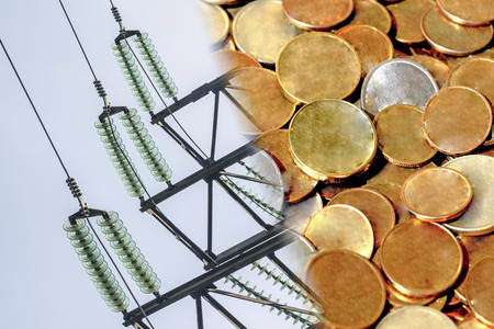 Electrical network on a background of money. The concept of raising electricity tariffs