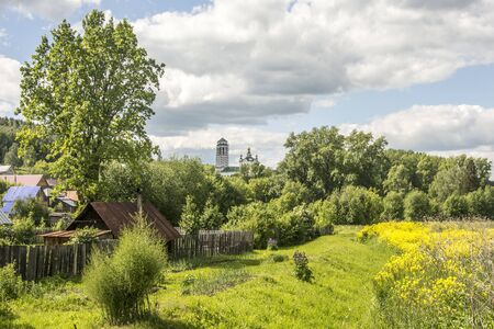 Russia. Perm region. Summer color in the Russian village.の写真素材