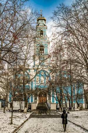 Russia. Ekaterinburg. Church of the Ascension of the Lord on the Ascension Mountain. A well-known landmark in the city.の写真素材