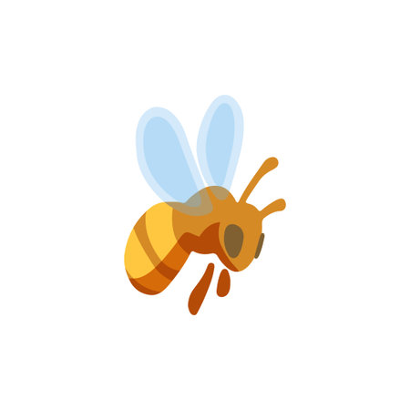 Flying Honey Bee Illustration Isolatedのイラスト素材