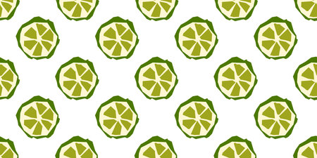 Green Lime Slice Seamless Pattern