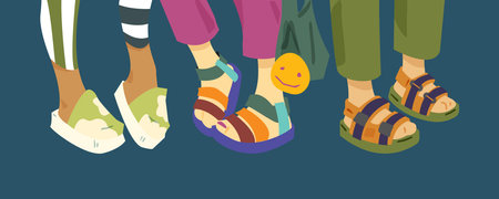 Cartoon Colorful Summer Footwear Set