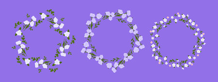 Floral Wreath Frame Collectionのイラスト素材