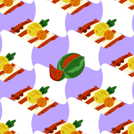 Seamless Summer Picnic Pattern