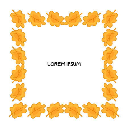 Autumn Oak Leaf Frame Designのイラスト素材