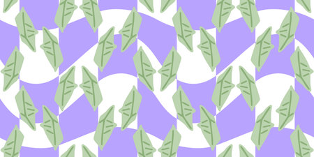 Seamless Origami Paper Boat Pattern. Green origami paper boats in flat cartoon style. Seamless...