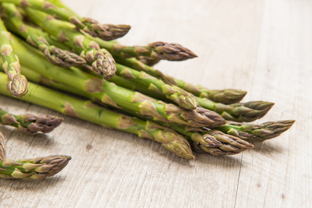 Asparagus on a tableの写真素材