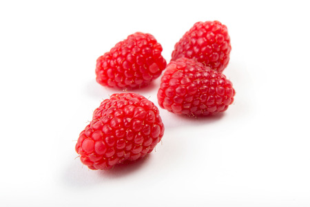raspberries isolated on a white background